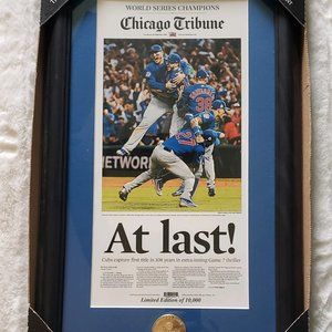 Chicago World Series 2016 Champion with coin - Framed
